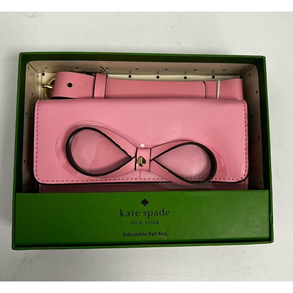 Kate Spade Bow Belt Bag  Pink Leather Logo Women's S/M NIB MSRP $108 New - Picture 7 of 7
